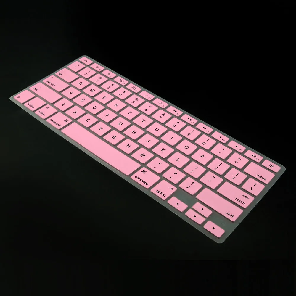 Keyboard Cover Pink Silicone Skin for MacBook Pro 13" 15" (2015 or Older Version), iMac