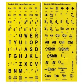 KeyBoard Labels Black on Yellow