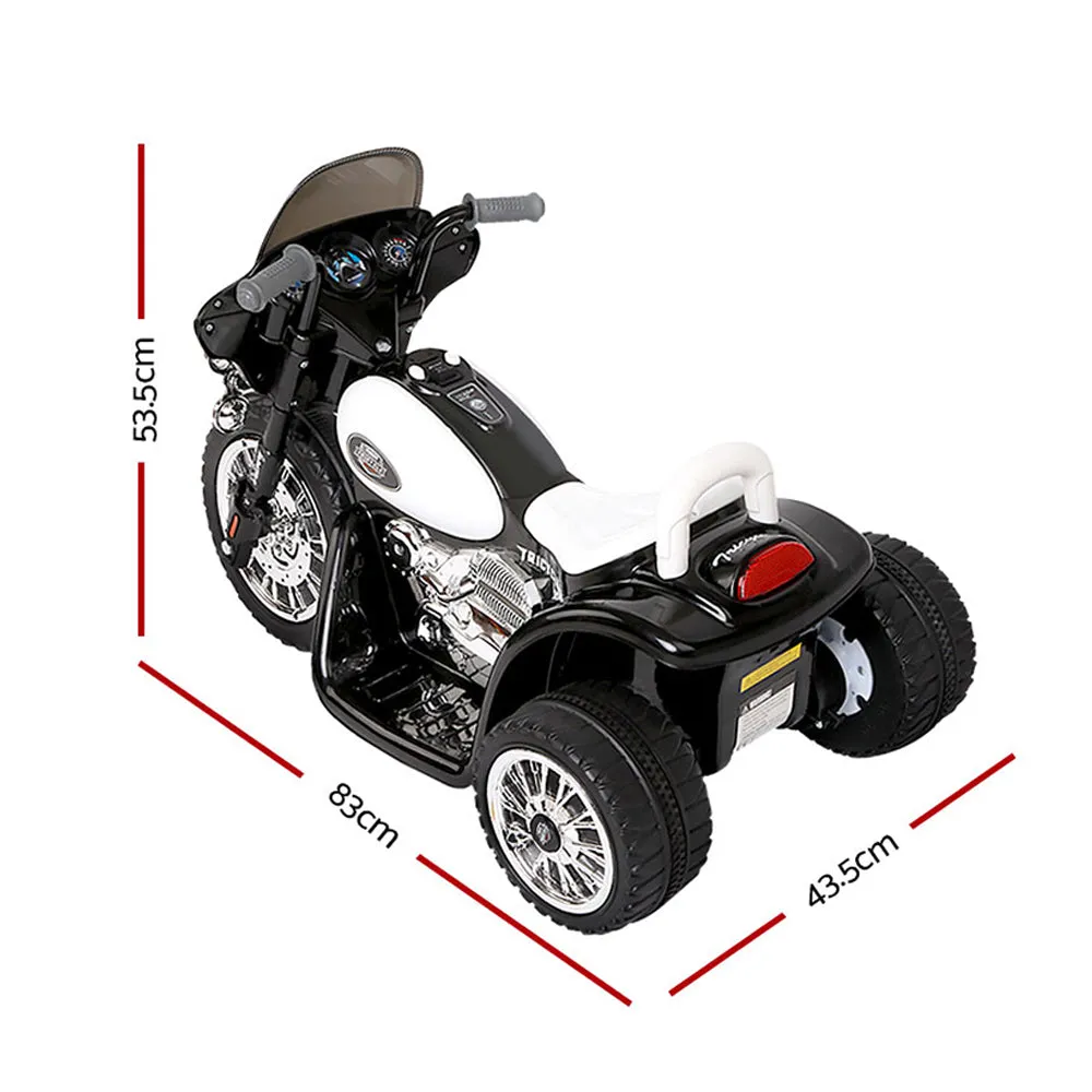 Kids Electric Ride On Police Motorcycle 6V, Black - Rigo