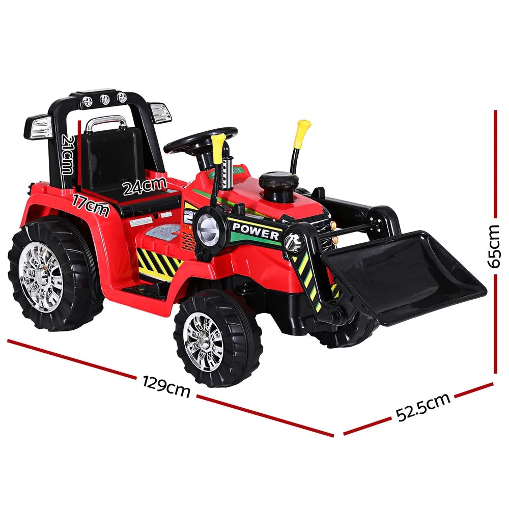 Kids Red Electric Bulldozer 6V, Remote Control Ride On - Rigo