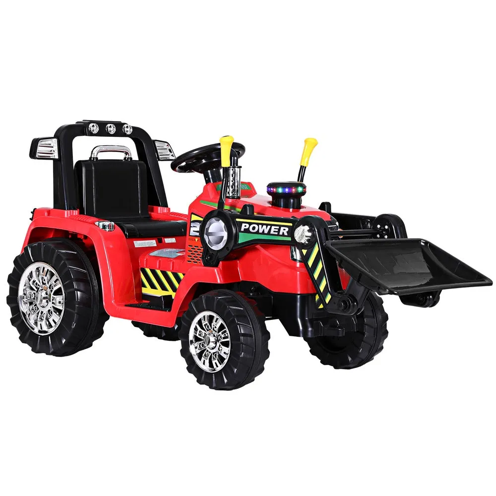 Kids Red Electric Bulldozer 6V, Remote Control Ride On - Rigo