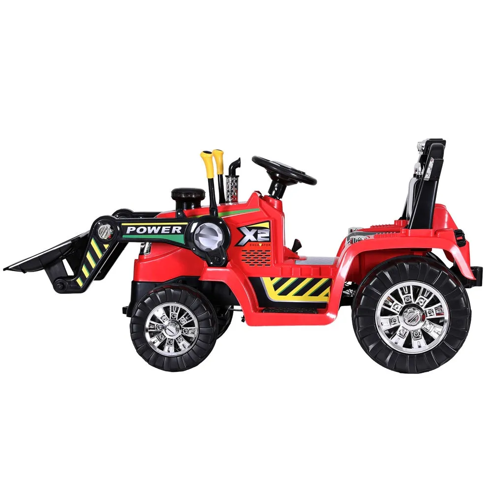 Kids Red Electric Bulldozer 6V, Remote Control Ride On - Rigo