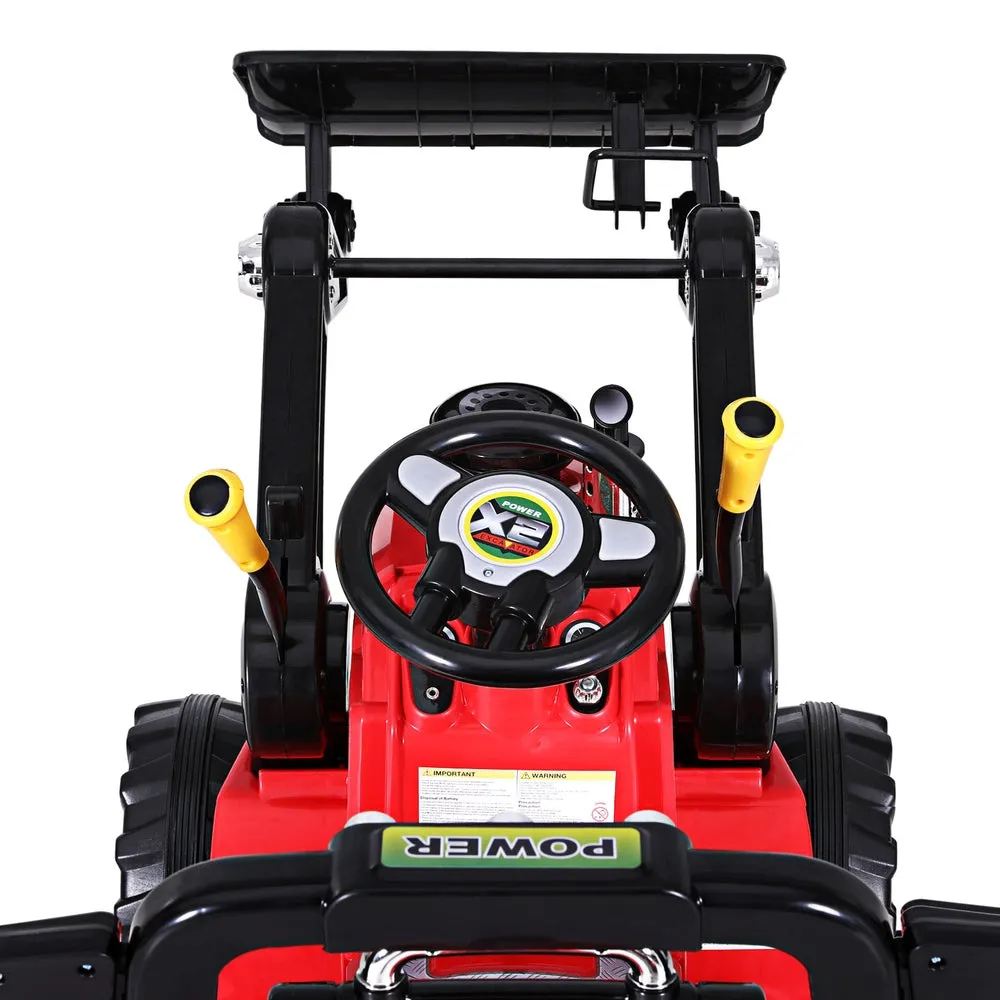 Kids Red Electric Bulldozer 6V, Remote Control Ride On - Rigo