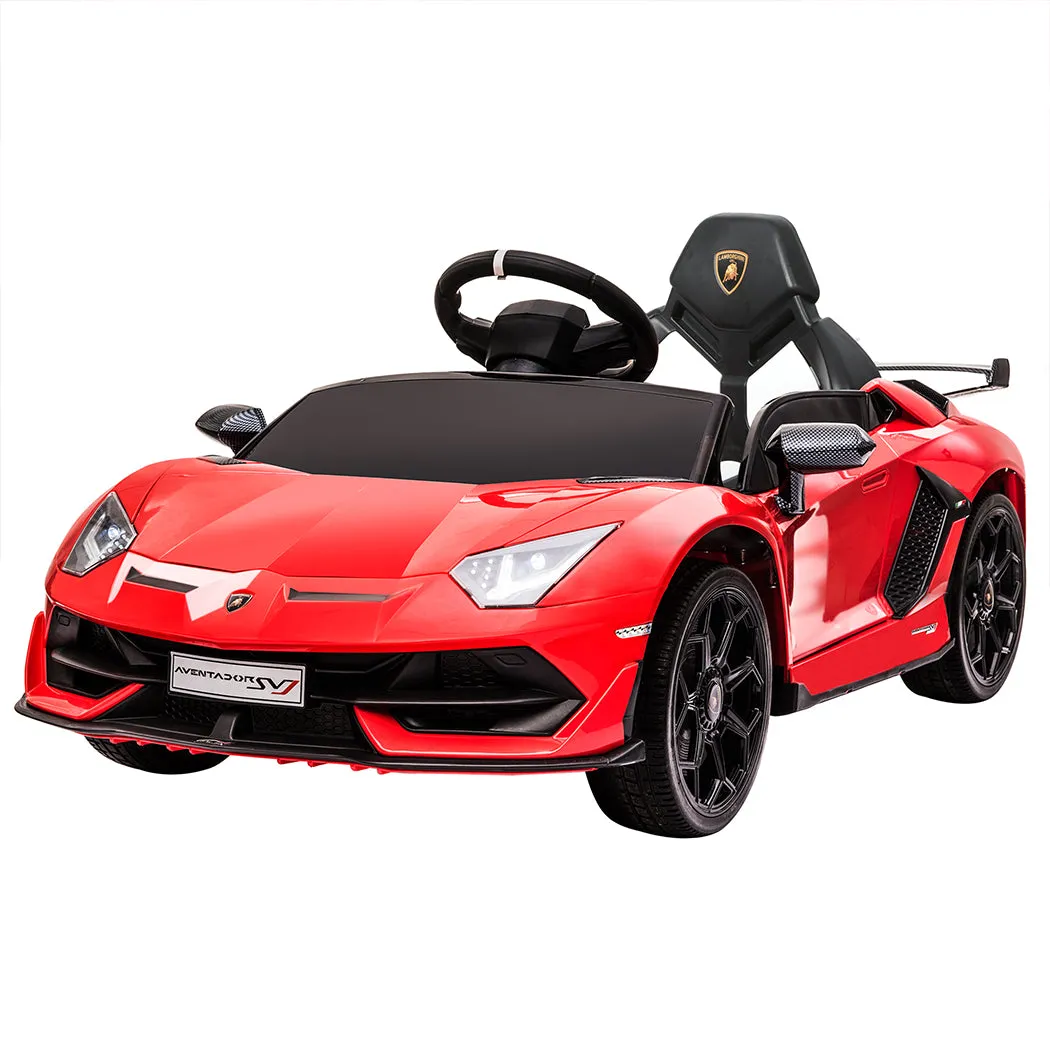 Kids Ride On Car Lamborghini SVJ Licensed Electric Dual Motor Toy Remote Control - Red