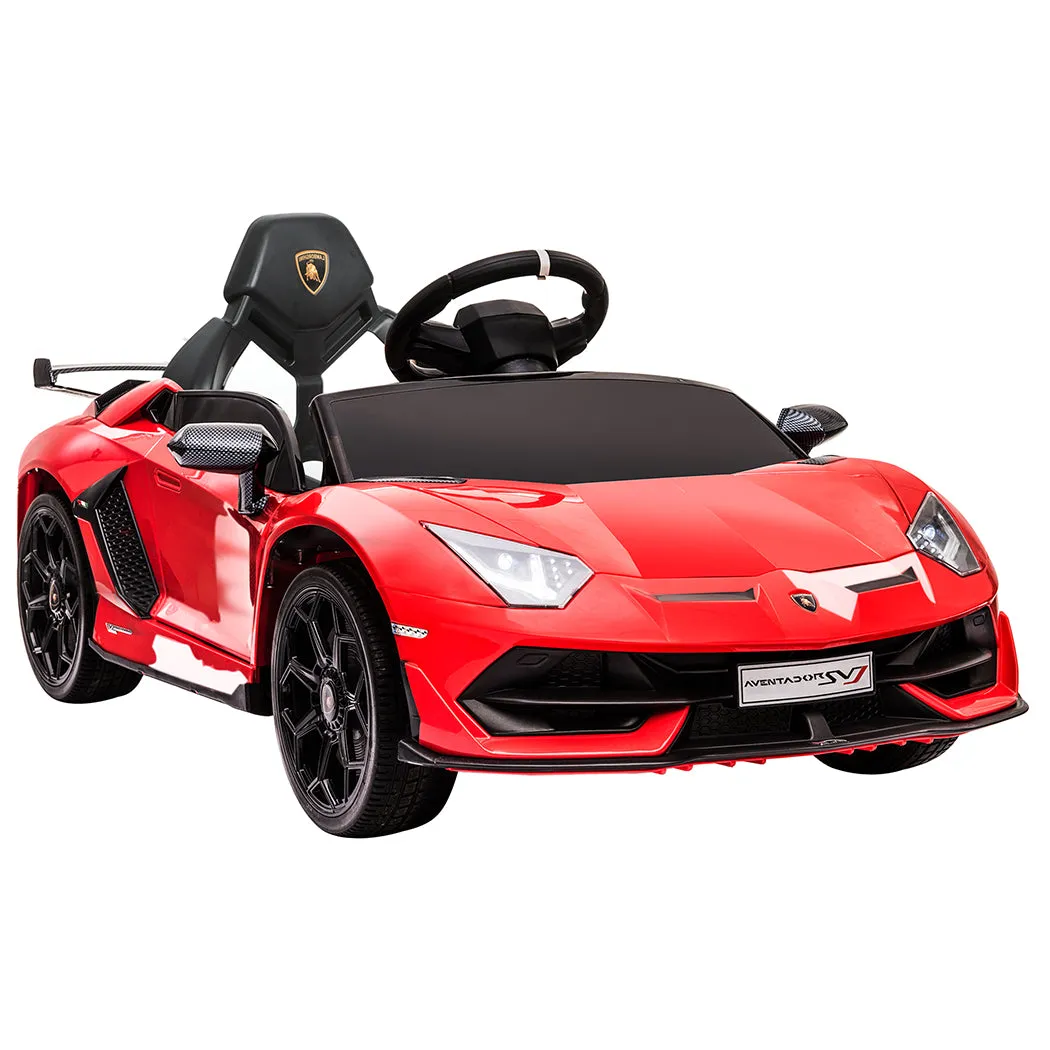 Kids Ride On Car Lamborghini SVJ Licensed Electric Dual Motor Toy Remote Control - Red