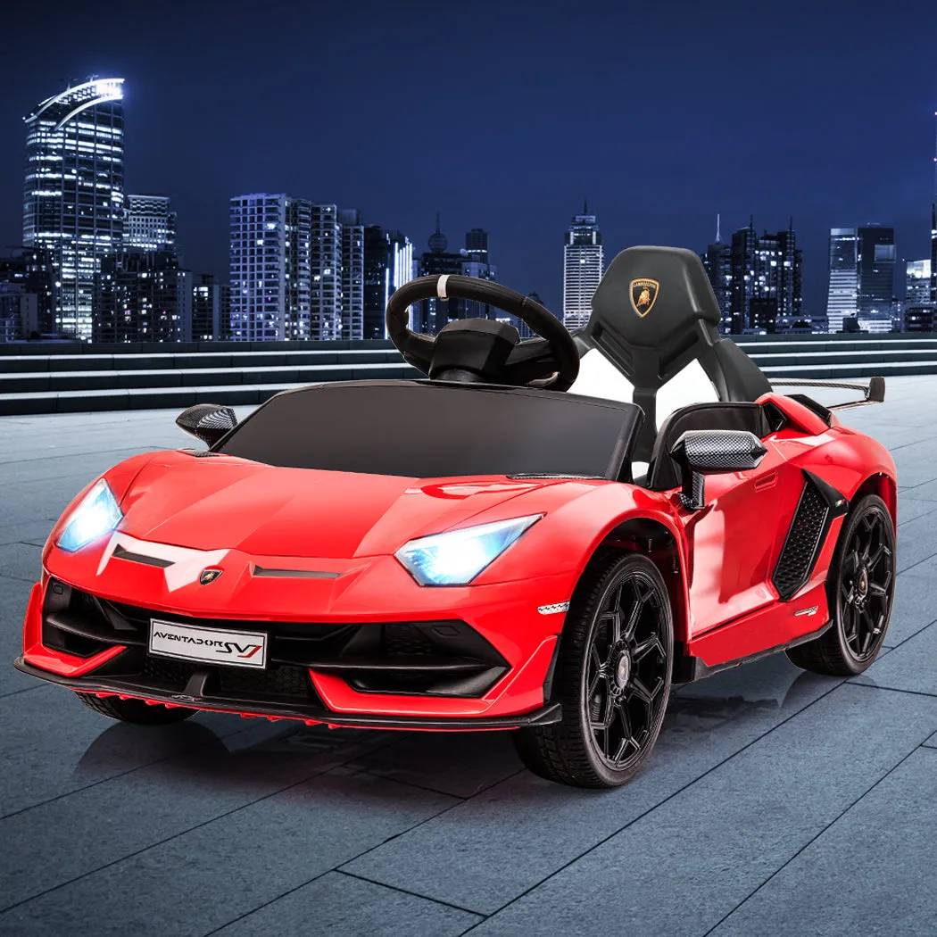 Kids Ride On Car Lamborghini SVJ Licensed Electric Dual Motor Toy Remote Control - Red