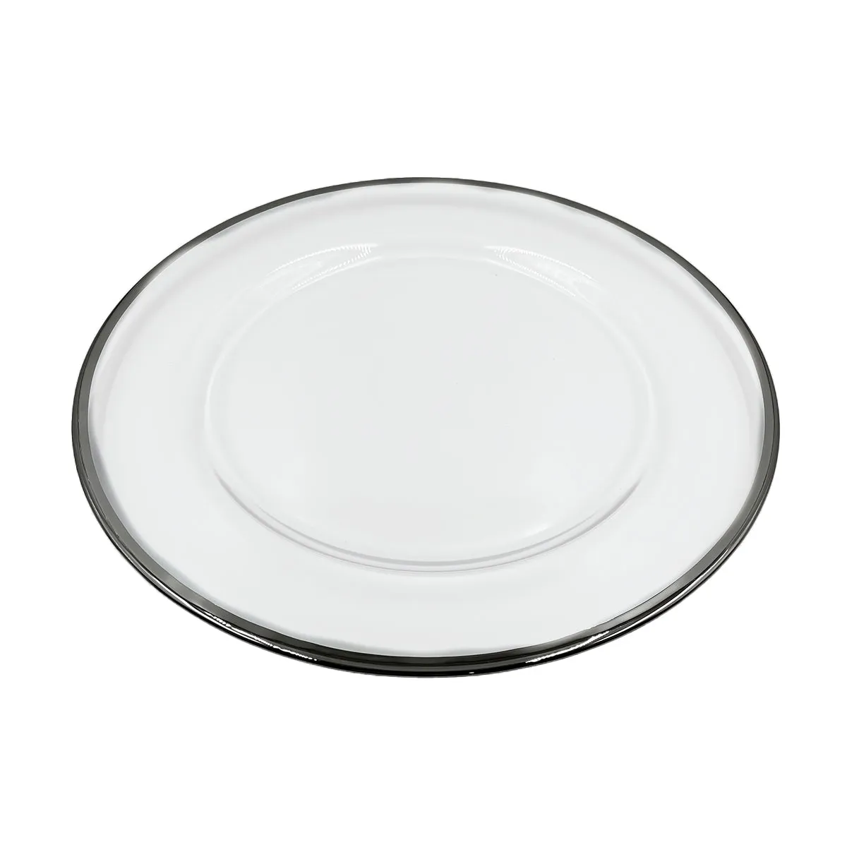 Klasik - Glass Charger Plate in Silver (Item # 0241)