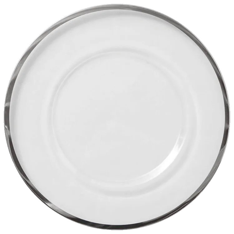 Klasik - Glass Charger Plate in Silver (Item # 0241)