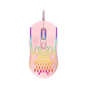 Laser Gaming Wired 12800dpi Mouse Pink