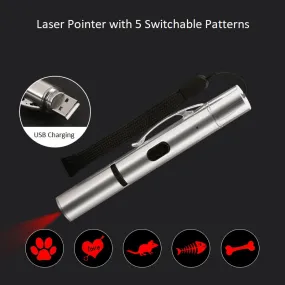 Laser Pointer LED Light Pointer Cat Toy Kitten Toy Dog Toy USB Charging 5 Switchable Patterns