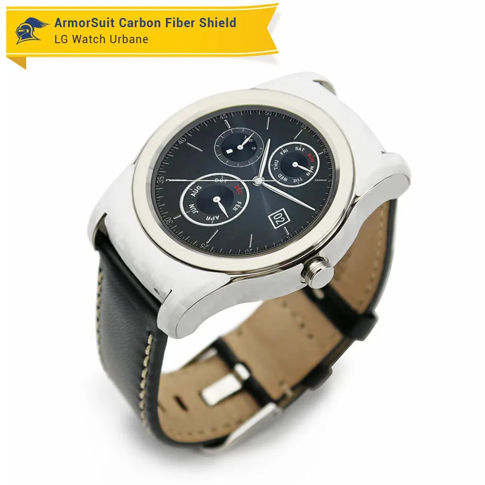 LG Watch Urbane Screen Protector   White Carbon Fiber Skin