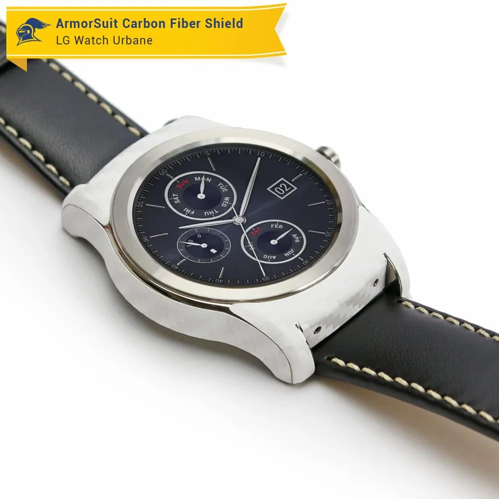 LG Watch Urbane Screen Protector   White Carbon Fiber Skin