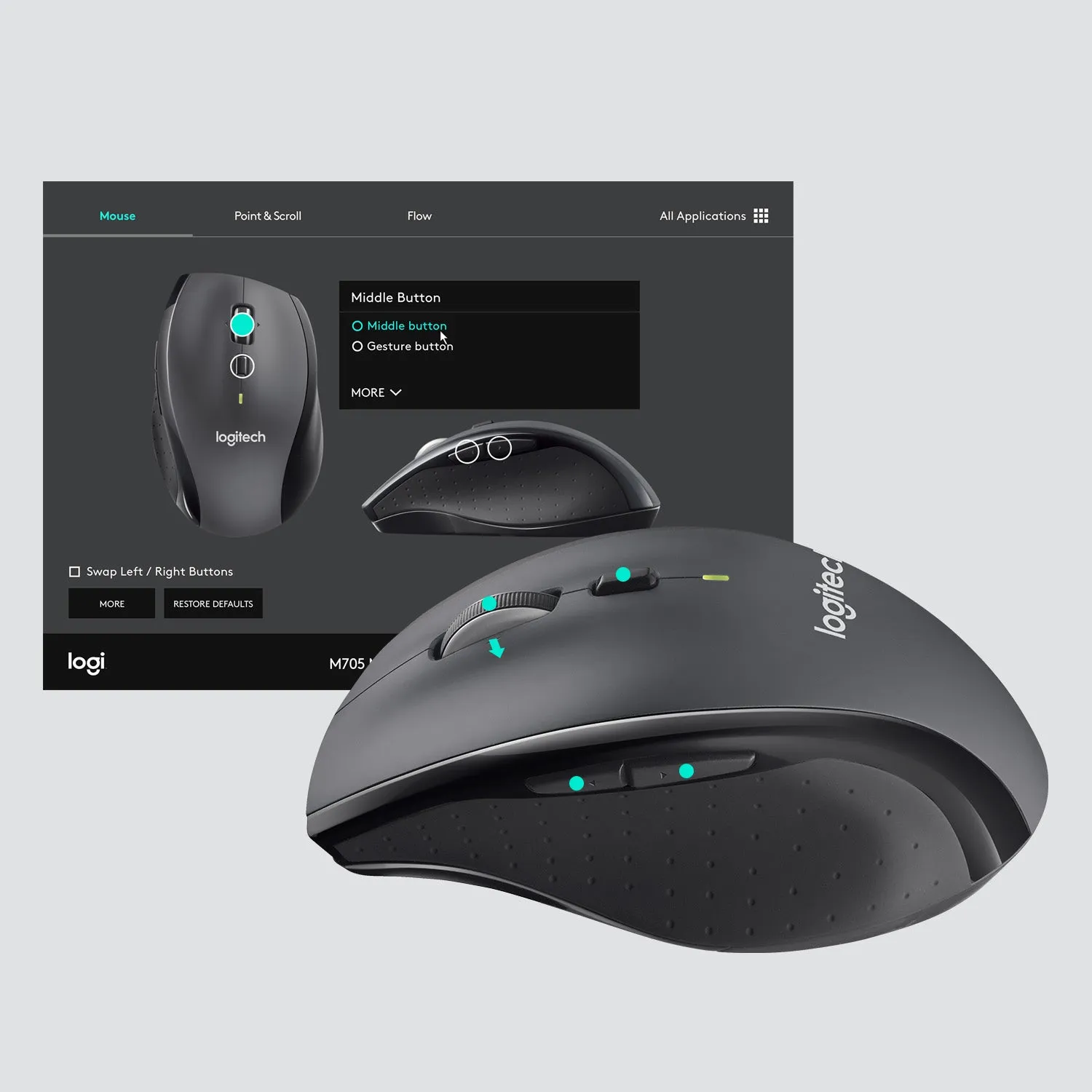 Logitech M705 Optisch Wireless Black