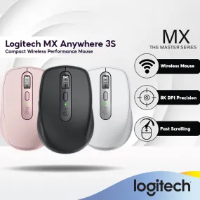 Logitech MX Anywhere 3S Compact Wireless Performance Mouse | 8K DPI | Fast Scrolling | Programmable Buttons