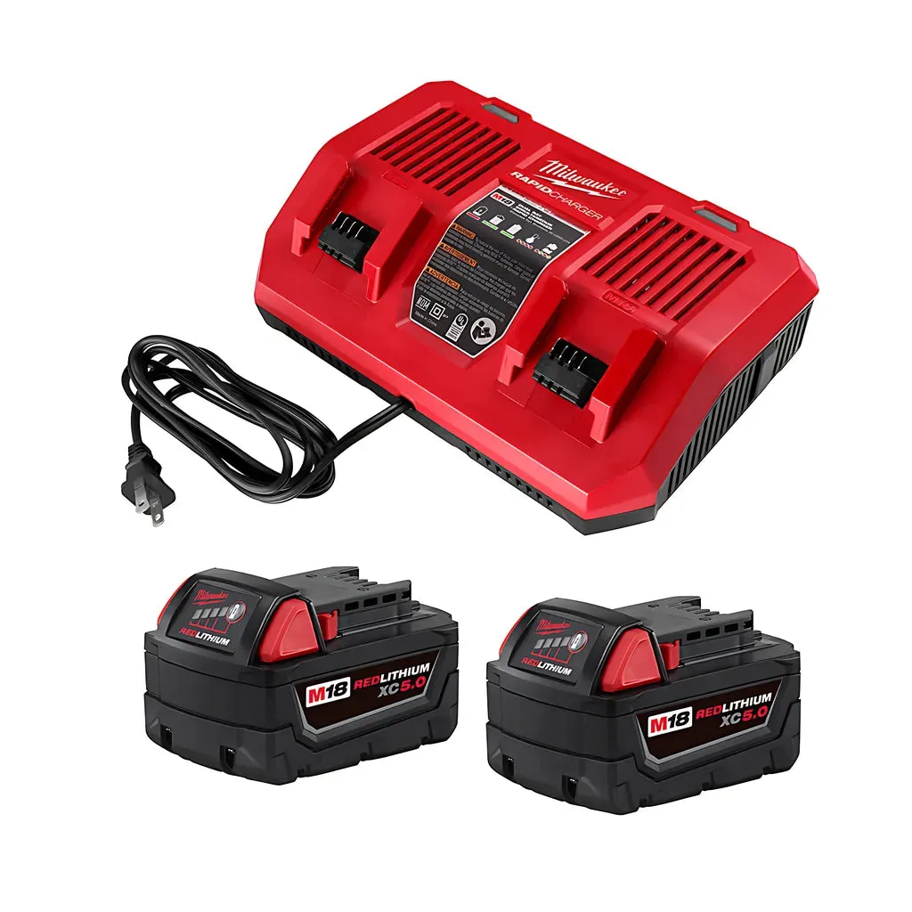 M18™ REDLITHIUM™ 5AH XC 2PK   Dual Bay Charger Kit