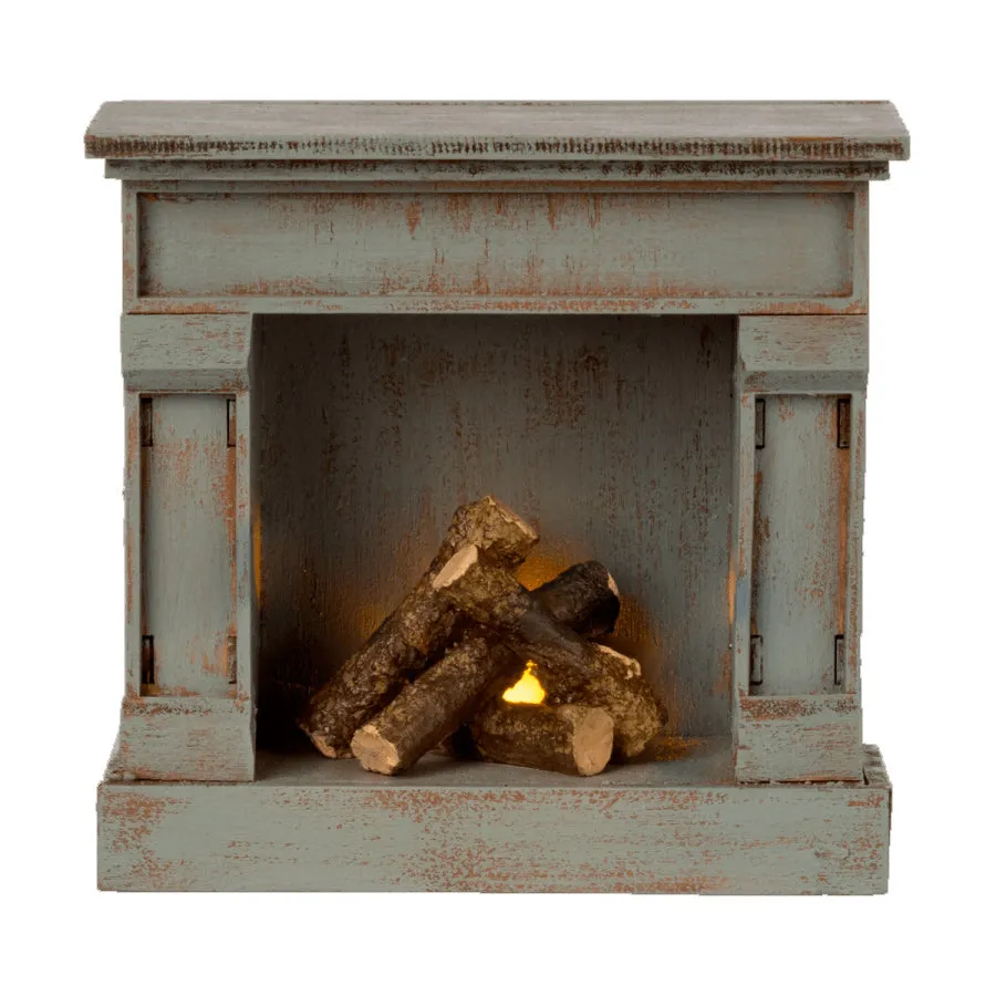 Maileg Fireplace, Vintage Blue