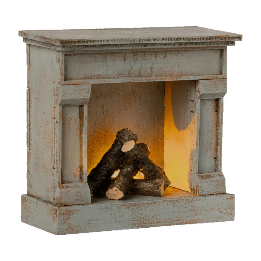 Maileg Fireplace, Vintage Blue