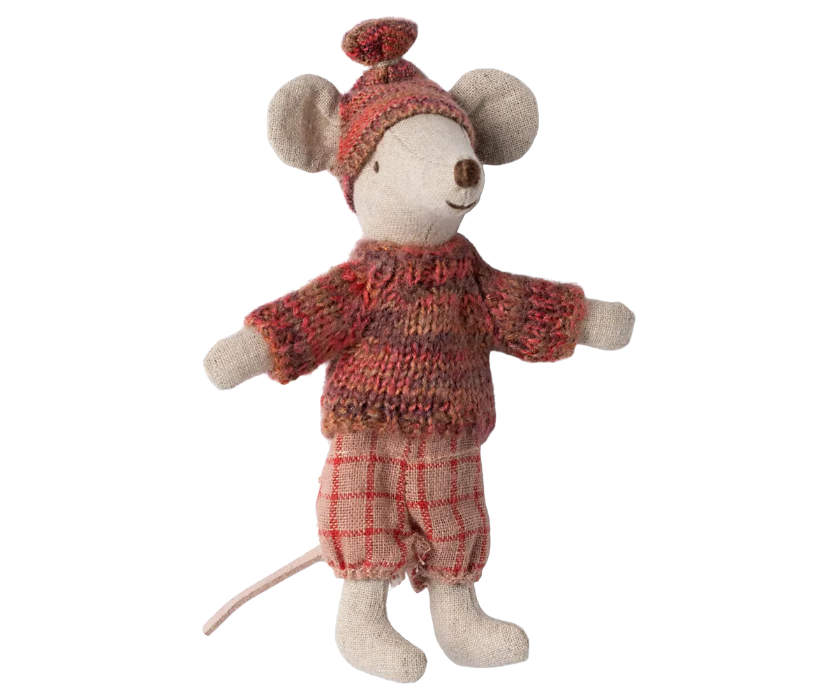 Maileg Rose Winter Mouse with Ski Set – Big Sister