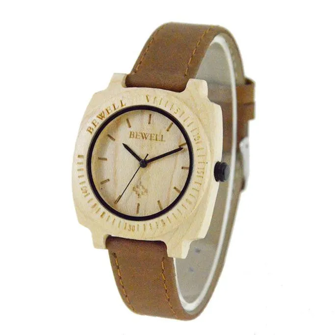 Men's Natural Wooden Wristwatch Wood Quartz Watch    Box