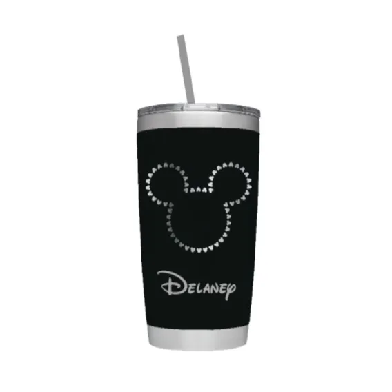 Mickey Heads Laser Engraved Tumbler with Personalized Name