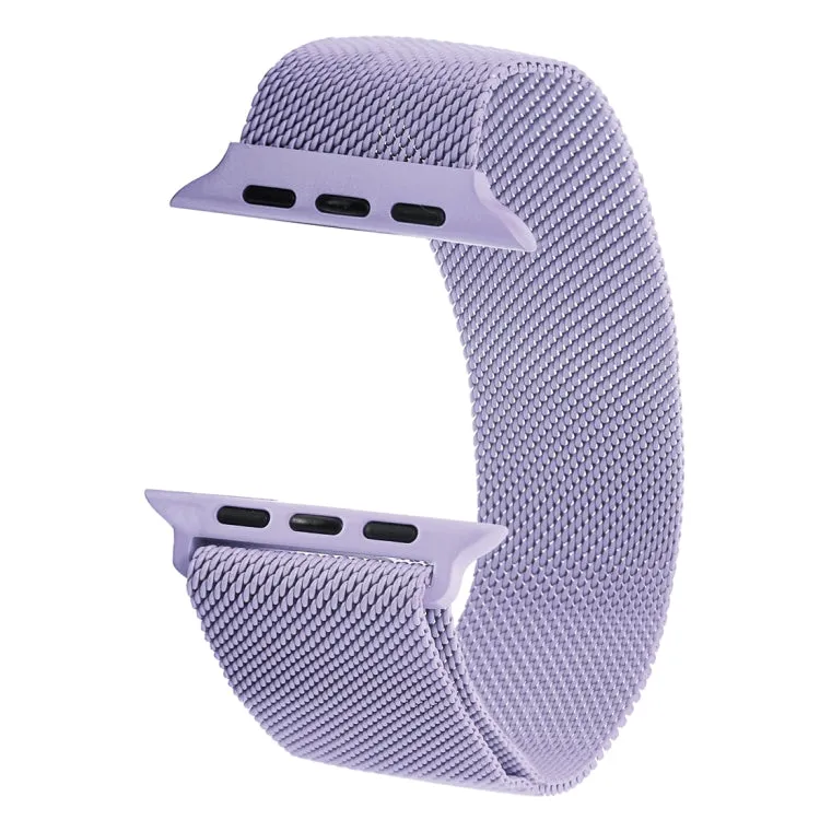 Milanese Loop Magnetic Stainless Steel Watch Band for Apple Watch Series 7 41mm / 6 & SE & 5 & 4 40mm / 3 & 2 & 1 38mm(Light Purple)