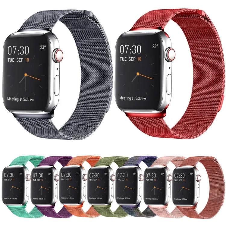 Milanese Loop Magnetic Stainless Steel Watch Band for Apple Watch Series 7 41mm / 6 & SE & 5 & 4 40mm / 3 & 2 & 1 38mm(Red)