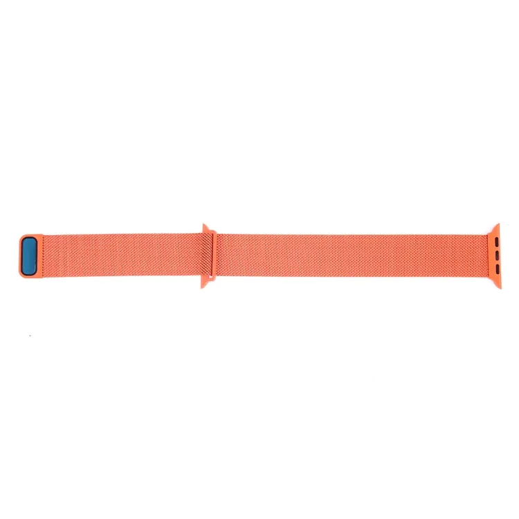 Milanese Loop Magnetic Stainless Steel Watch Band for Apple Watch Ultra 49mm&Watch Ultra 2 49mm / Series 10 46mm / 9&8&7 45mm / SE 3&SE 2&6&SE&5&4 44mm / 3&2&1 42mm(Orange)