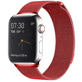 Milanese Loop Magnetic Stainless Steel Watch Band for Apple Watch Ultra 49mm&Watch Ultra 2 49mm / Series 10 46mm / 9&8&7 45mm / SE 3&SE 2&6&SE&5&4 44mm / 3&2&1 42mm(Red)