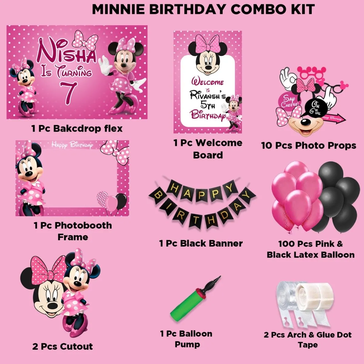 Minnie  Birthday Combo Kit - Silver