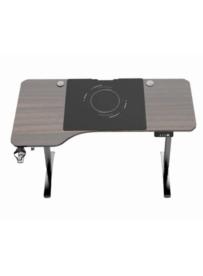 Modern Height Adjustable Gaming Desk with Cup Holder and Mouse Pad