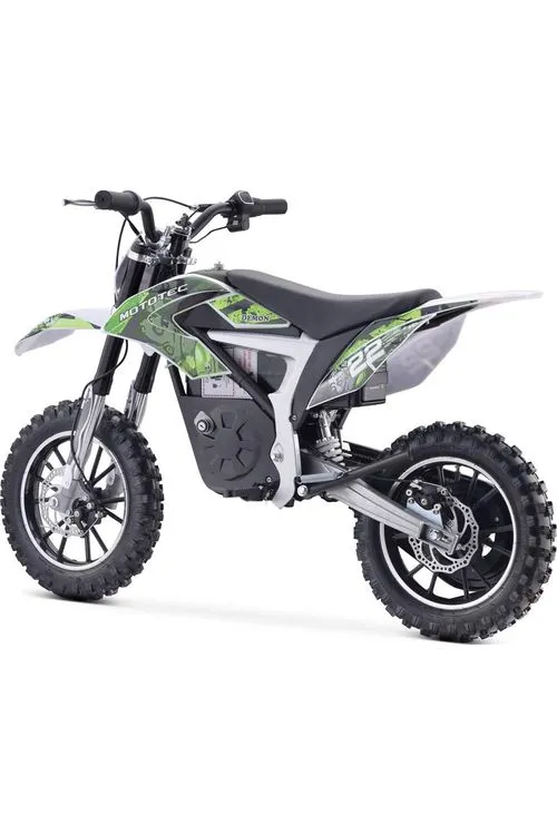 MotoTec 36v 500w Demon Electric Dirt Bike Lithium Green