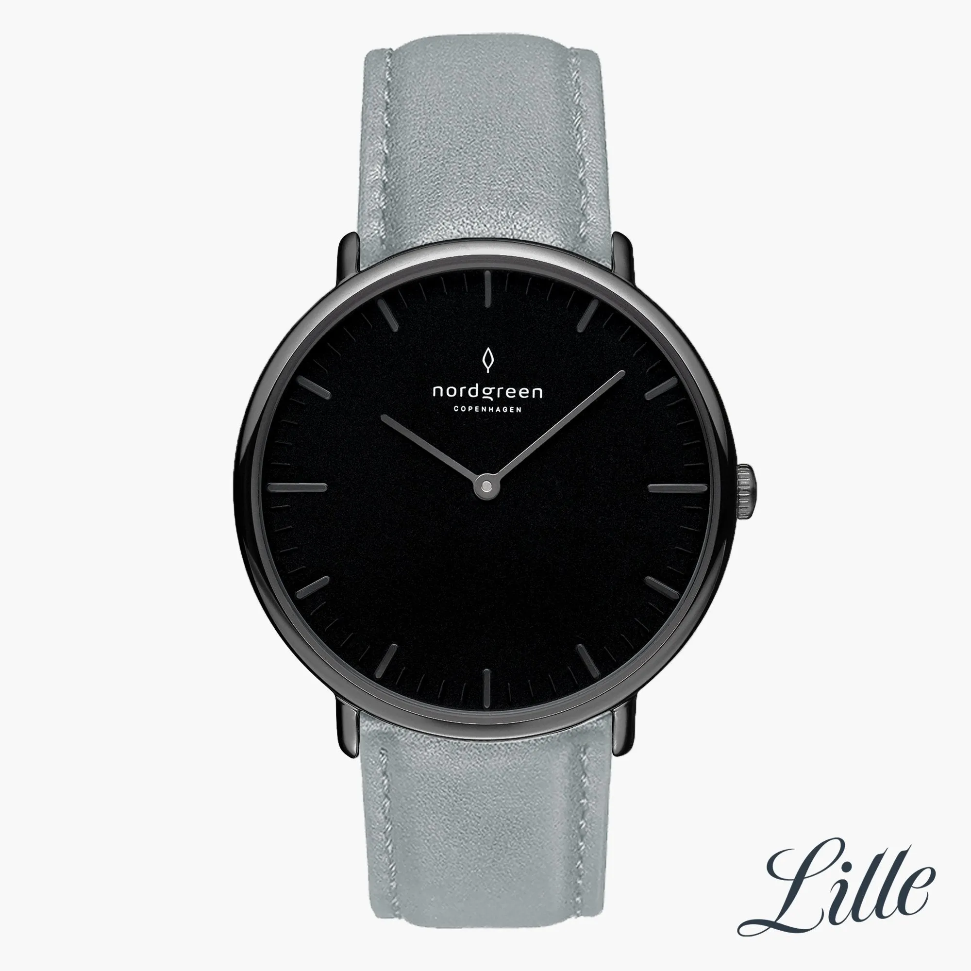 Native | Black Dial - Dove Grey Vegan Leather