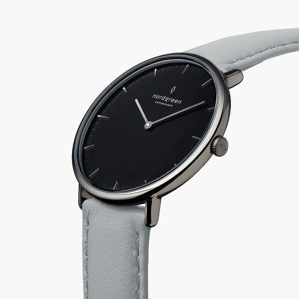 Native | Black Dial - Dove Grey Vegan Leather