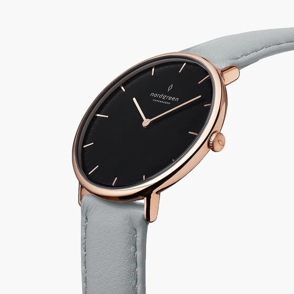 Native | Black Dial - Dove Grey Vegan Leather