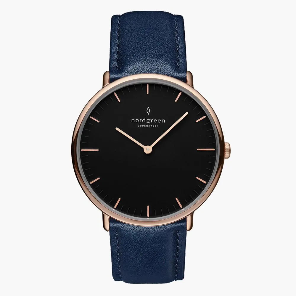 Native | Black Dial - Navy Blue Vegan Leather