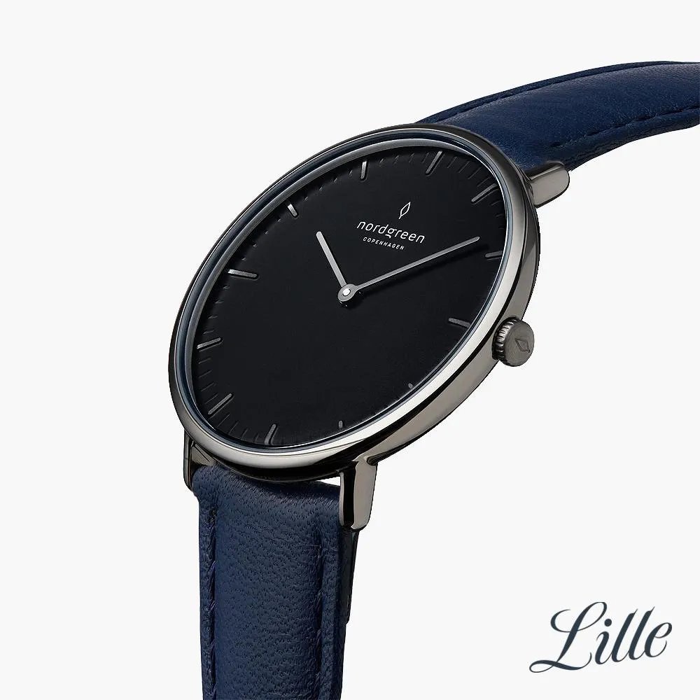 Native | Black Dial - Navy Blue Vegan Leather