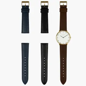 Native - BUNDLE White Dial | Gold | Dark Brown / Black / Navy Straps