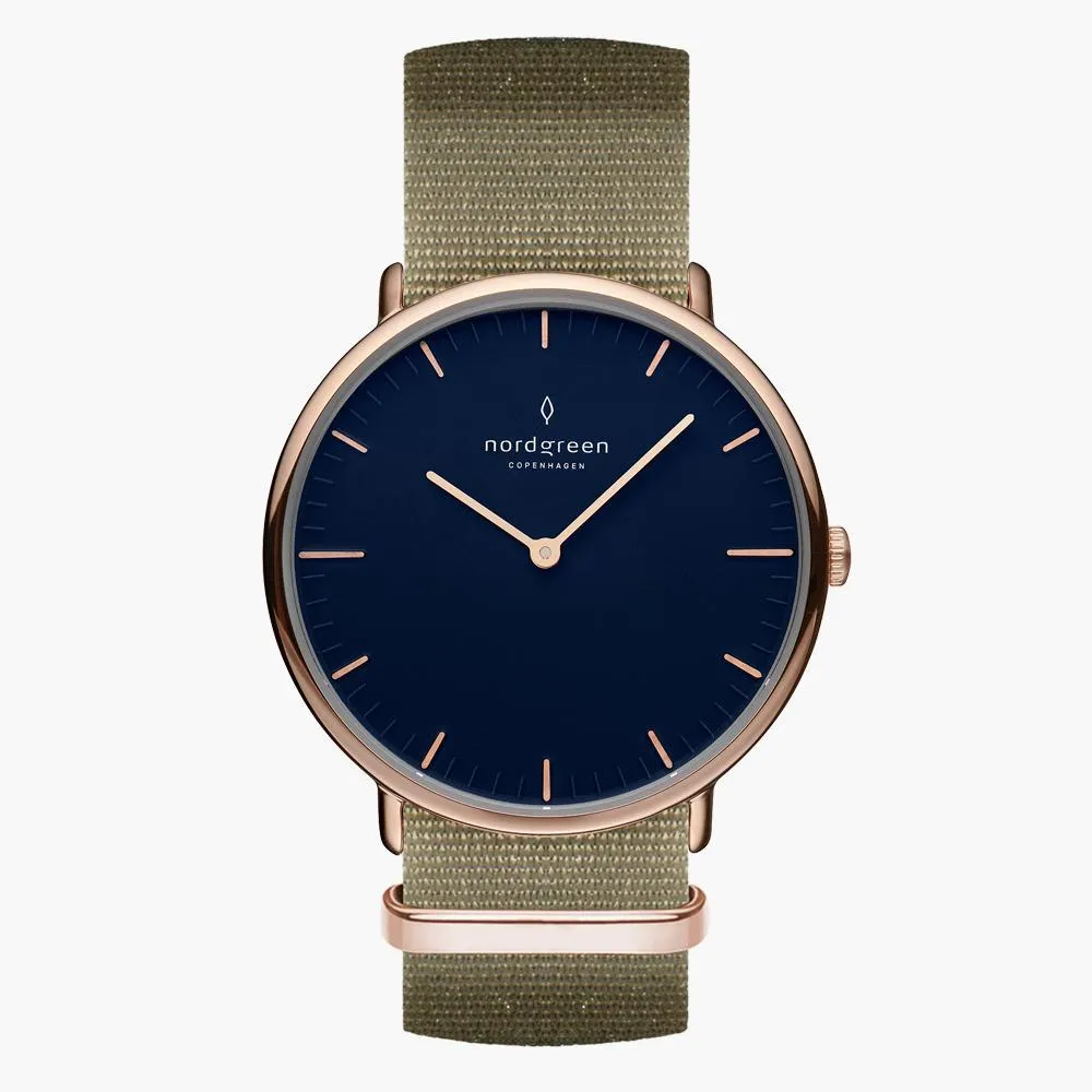 Native | Navy Dial - Olive Green Nylon