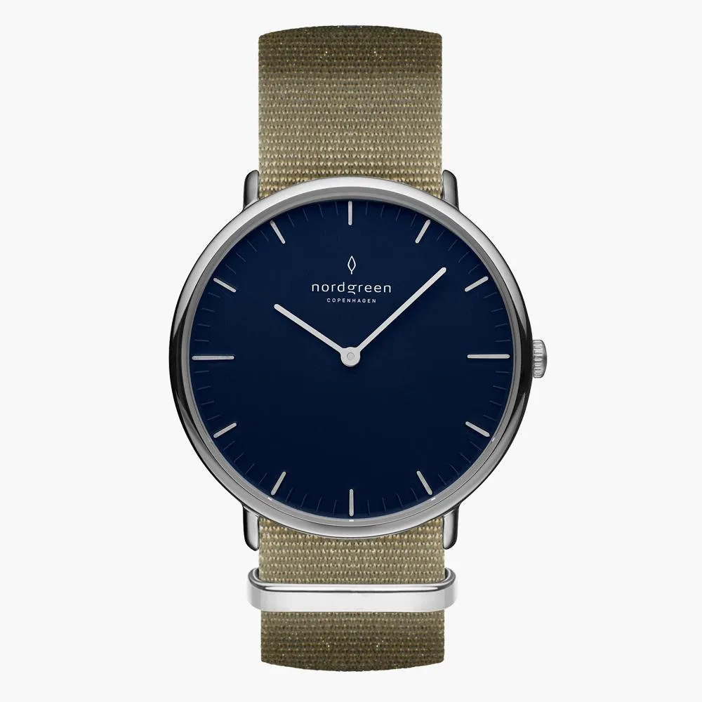 Native | Navy Dial - Olive Green Nylon