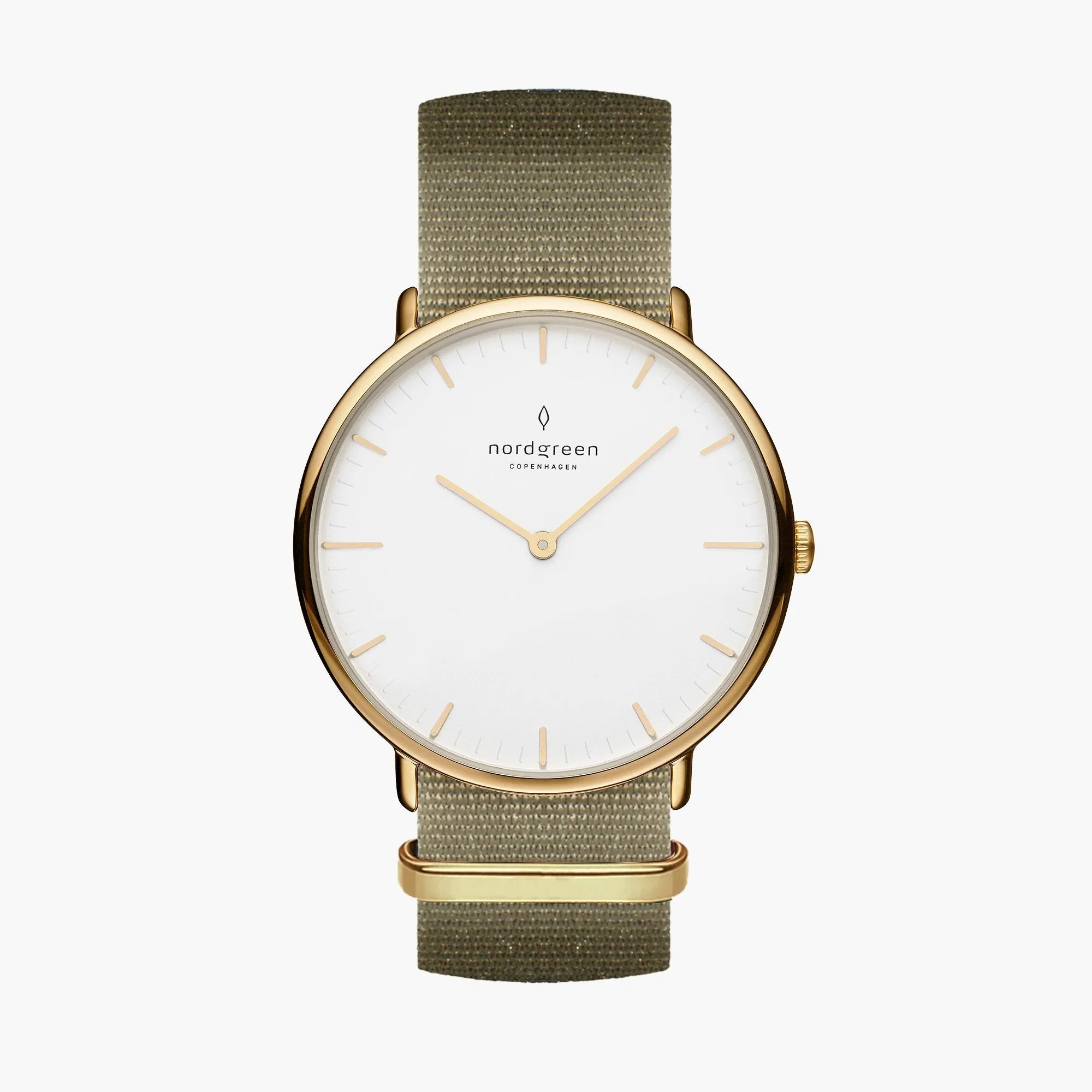 Native | White Dial - Olive Green Nylon