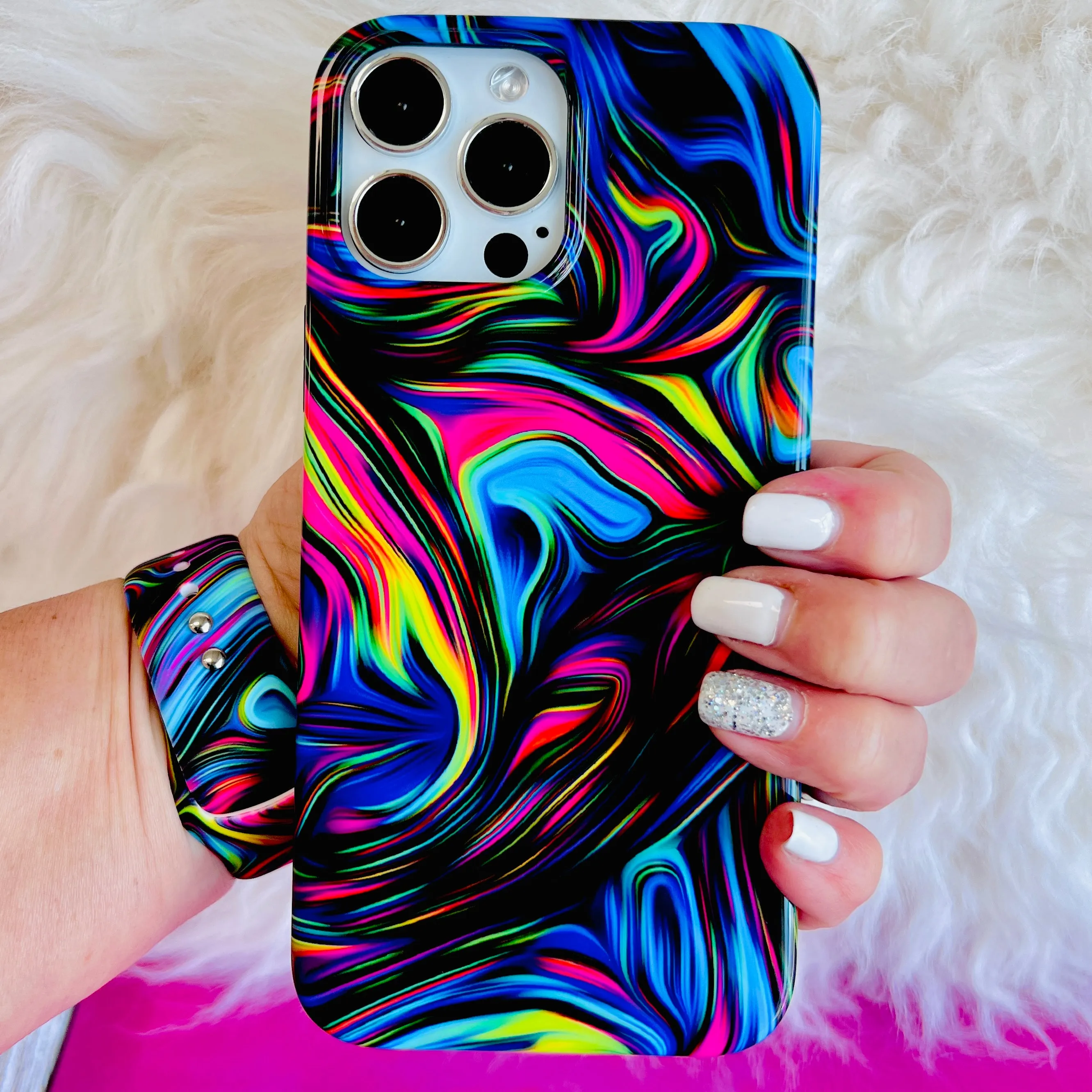 Neon Taffy Print Case For iPhone