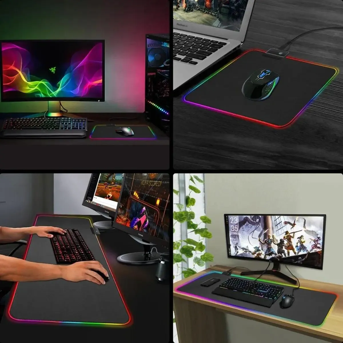 Ninja Dragons RGB Gaming 1 Touch Light Up Mouse Pad - Large Size -RGB Gaming Mouse Pad