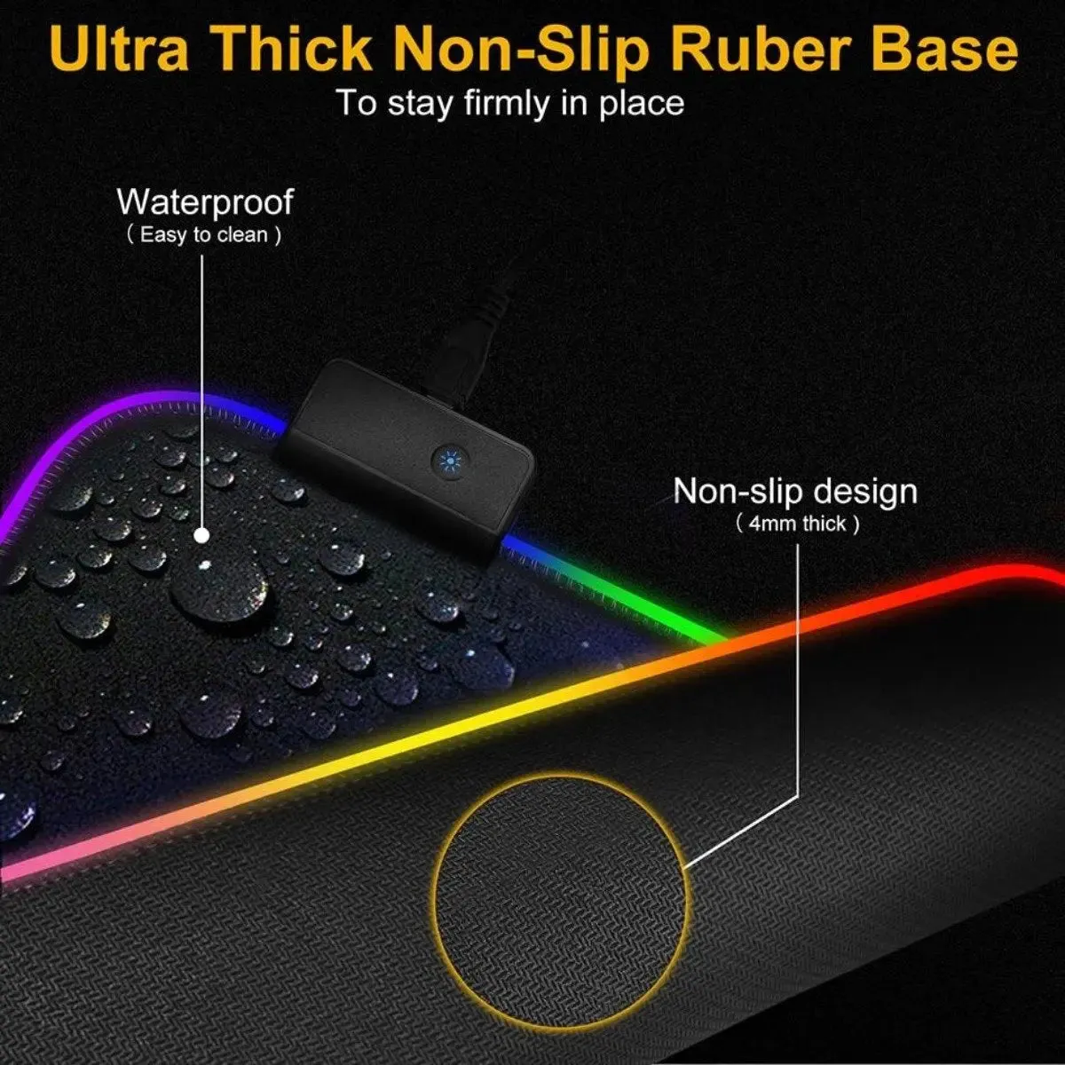 Ninja Dragons RGB Gaming 1 Touch Light Up Mouse Pad - Large Size -RGB Gaming Mouse Pad