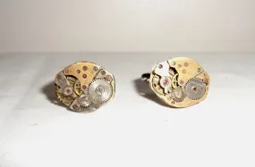 Novelty Watch Movement Cuff Link Pair