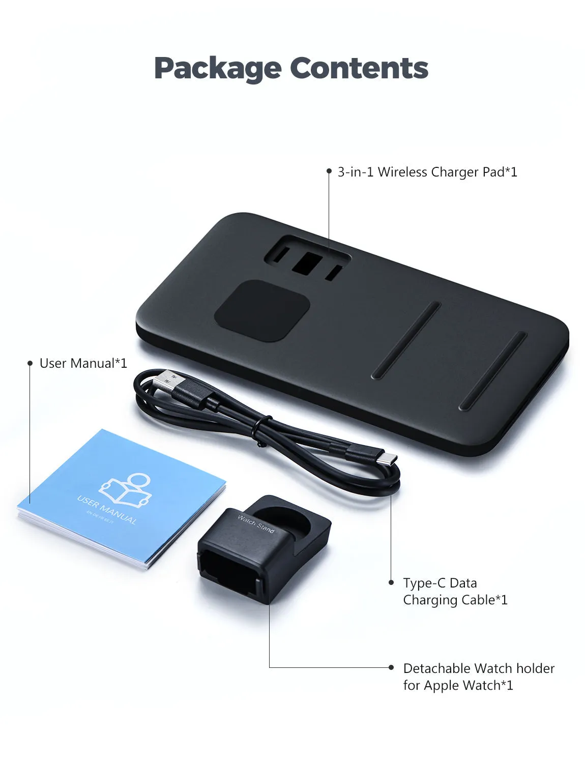 PA202ABUS 3 in 1 Wireless Charging Station (with Adapter)