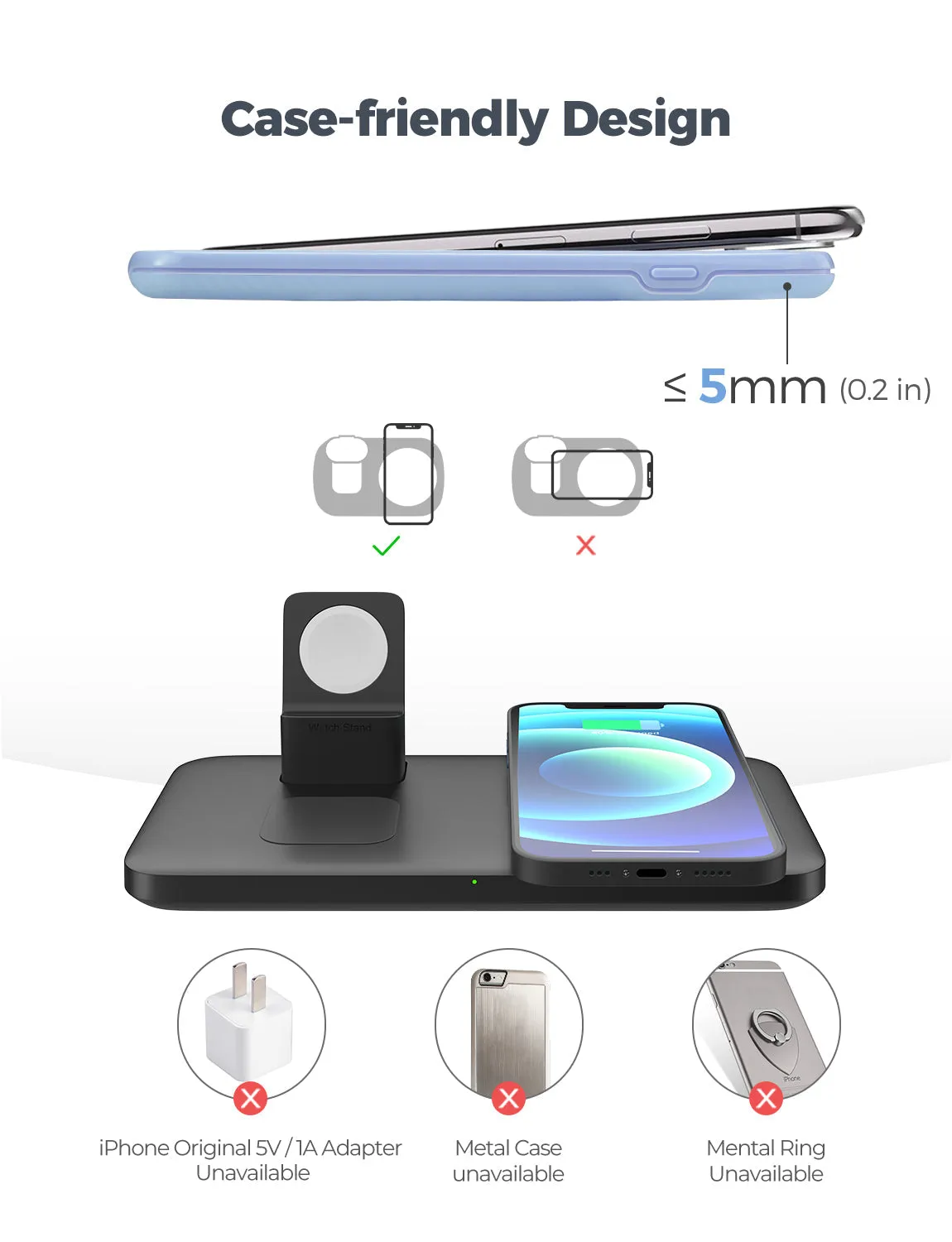 PA202ABUS 3 in 1 Wireless Charging Station (with Adapter)