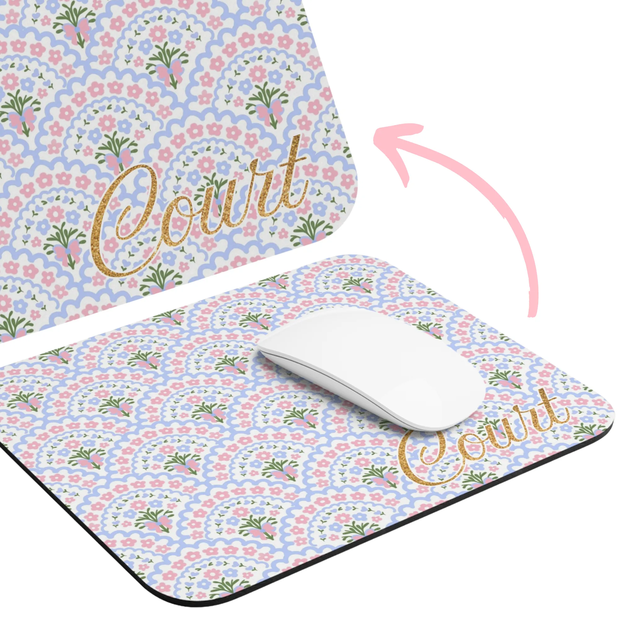 PERSONALIZED Court Non-Slip Mouse Pad | Rubber Base, Durable Cloth Cover and Stain-Resistant