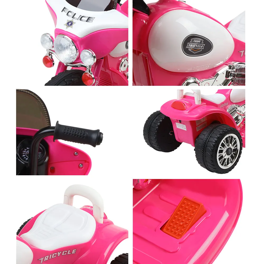 Pink Kids Electric Patrol Police Harley-Inspired 6V Ride On Car - Rigo