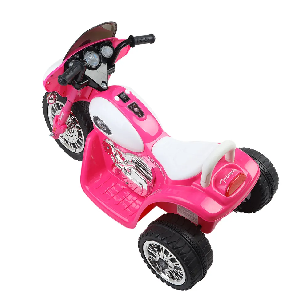 Pink Kids Electric Patrol Police Harley-Inspired 6V Ride On Car - Rigo