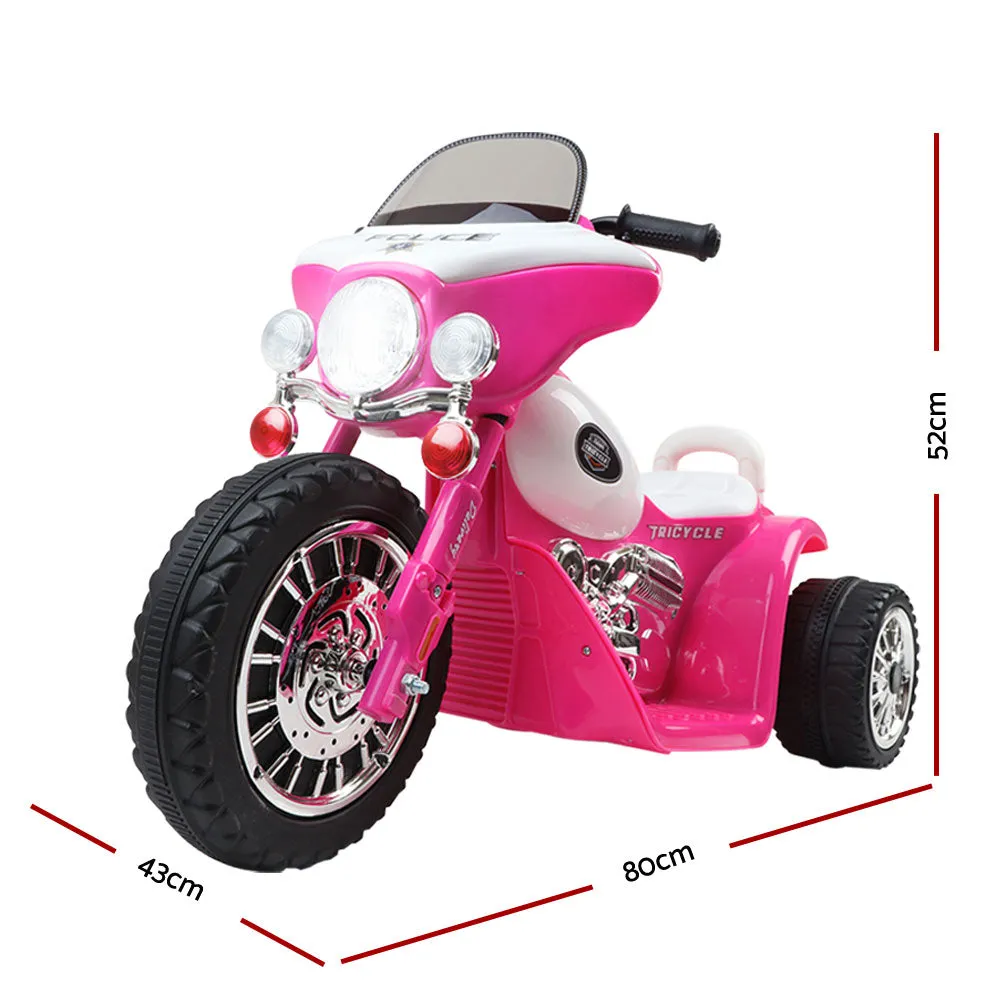 Pink Kids Electric Patrol Police Harley-Inspired 6V Ride On Car - Rigo